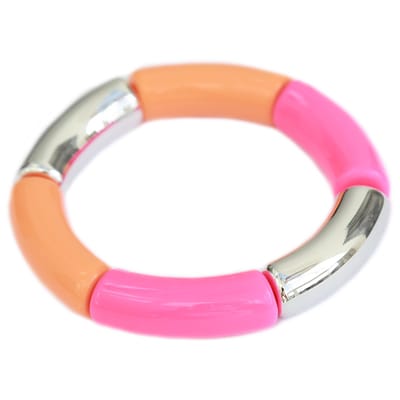 Armband penne orange pink silver