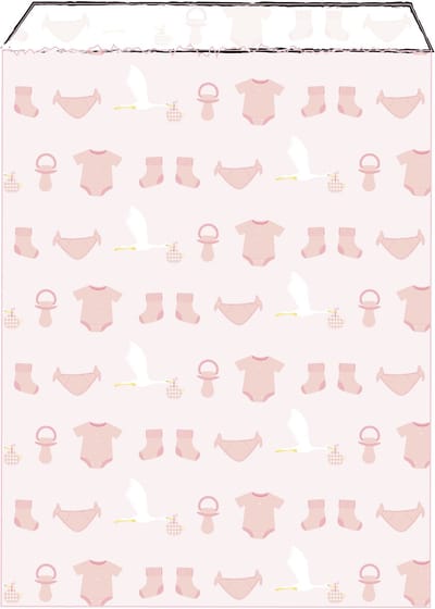 PARTYPRO - 25 roze papieren babyzakjes 13 x 17 cm voor baby shower