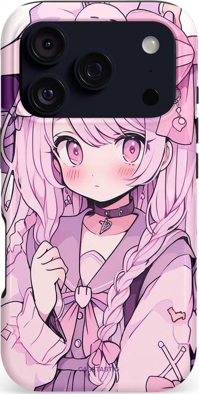 Casetastic hoesje geschikt voor Apple iPhone 17 Pro - MagSafe - Dubbellaagse bescherming - Manga Magie - Fashion Case - Lichtroze Lila Wit