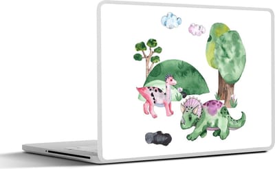 Laptop sticker - 11.6 inch - Kinderkamer - Tekening - Dinosaurus - Jongens - Meisjes - Kids - 30x21cm - Laptopstickers - Laptop skin - Cover