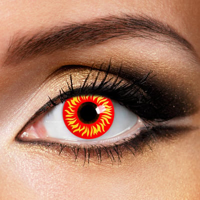 Partylens® rode kleurlenzen - Wolf Eyes - zachte jaarlenzen met lenshouder - Halloween - Cosplay