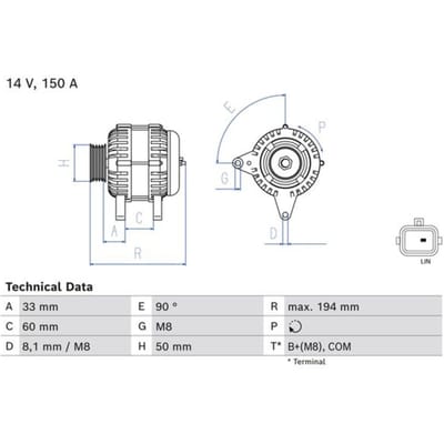 Driefasige generator BOSCH 0 986 084 690