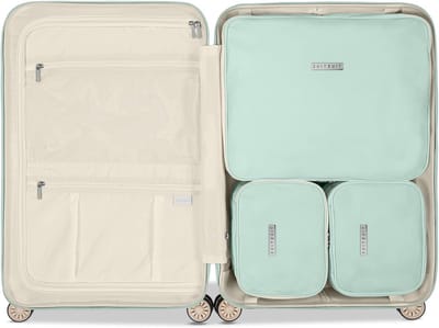 Reis Organizer Set - Koffer Indeler - Kleding Opbergen - Set Van Drie - 66 Cm Koffers - Mint Pastel