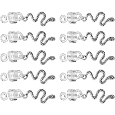 10 stuks Legering Baard Spiraal Slangvormige Hanger DIY Dreadlocks Spiraal Haarspelden Veerhanger white