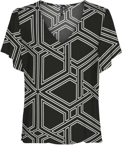 VERO MODA - VMEASY JOY V-NECK SS BLOUSE WVN GA - Dames - T-shirts