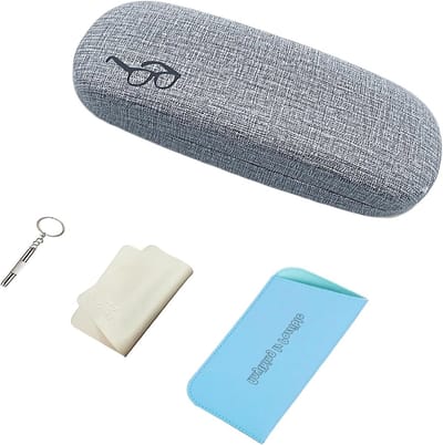 Duurzame Hard Shell Bril- en Zonnebrilhoes, Beschermende Linnen Etui voor Brillen en Zonnebrillen (Grijs)