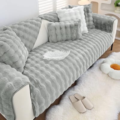 Unyqoos ® Superzachte en Antislip Bankhoes van Luxe Pluche met Warme Isolatie voor Hoek- en L-vormige Banken