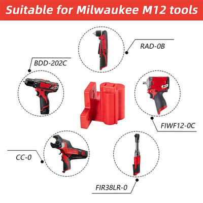 3 stuks gereedschapshouder voor wandmontage voor Milwaukee M12-gereedschappen, ophangbeugel met schroeven