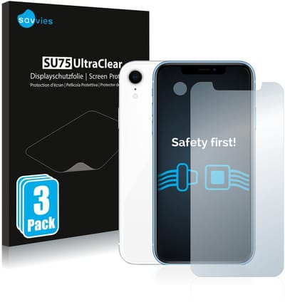 Savvies - Screenprotector voor Apple iPhone XR (Voor+Camera) - Folie Beschermfolie transparant 6 Stuks