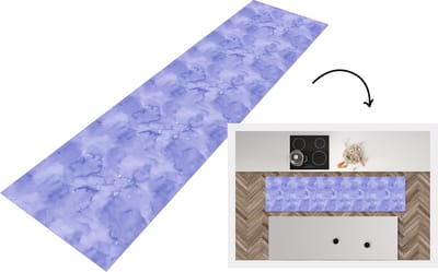 Keukenloper - Loper keuken - Patroon - Paars - Waterverf - Marmer - 200x50 cm - Keukenloper vinyl