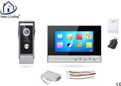 Home-Locking complete deur intercom/videofoon met 1 binnen paneel en elekro box 12VDC voor aansluiting elektrisch slot.DBF-DT-2211-1E-1