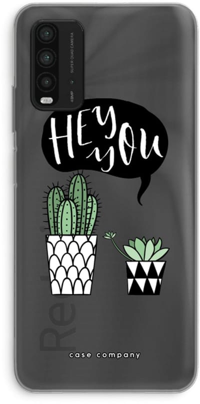 Case Company® - Hoesje geschikt voor Xiaomi Redmi 9T hoesje - Hey you cactus - Soft Cover Telefoonhoesje - Bescherming aan alle Kanten en Schermrand