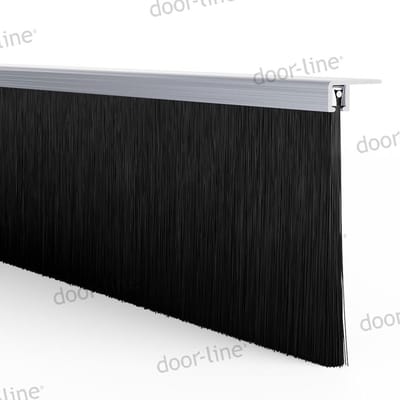 Stripborstel met F-profiel | Voor afdichting van kieren, haaks profiel 90 | Lengte: 1000 mm | Zichtbare haarlengte: 115 mm | Totale hoogte: 122,2 mm