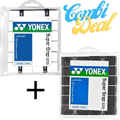 Yonex Super Grap 12 Pack AC102EX Duo Pack - Zwart en Wit - 24 Overgrips
