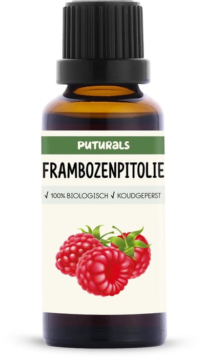 Puturals Frambozenpitolie 100% Biologisch - 30ml - Koudgeperst en Puur - Raspberry Seed Oil voor Huid en Haar