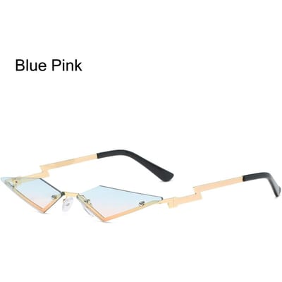 Grappig Metalen Vormig Montuur Ruit Zonnebril UV400 Randloos Veelhoek Zonlicht Bril Kleurrijke Halloween Bril voor Voor Vrouwen & Voor Mannen