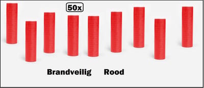 50x Papier rollen serpentines rood - BRANDVEILIG - Carnaval festival optocht feest party serpentine