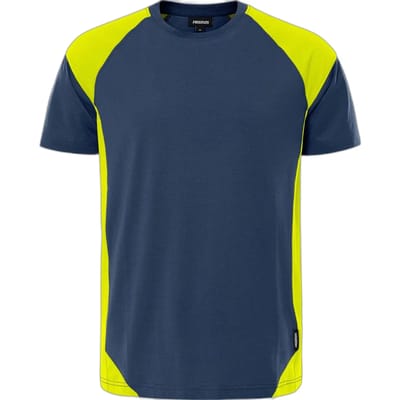 Fristads Heavy T-shirt 7046 GTM - Marineblauw/hi-vis geel - 2XL