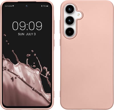 kwmobile telefoonhoesje geschikt voor Samsung Galaxy A55 5G - Hoesje voor smartphone - Back cover in metallic roségoud