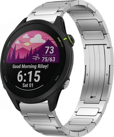 Titanium bandje - schakelbandje - geschikt voor Garmin Venu 2 / Venu 3 / Vivoactive 4 / Forerunner 255 / 265 - zilver
