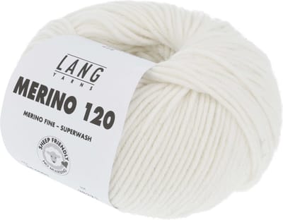 Lang Yarns Merino 120 - 01 wit - Merinowol Garen