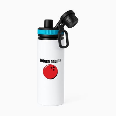 Hacebo® - bowlingsbal met eigen naam waterfles met draaidop blauw - Bowlen - bowlers - iemand die houdt van bowlen - verjaardag - cadeau - kado - water fles - 850ML
