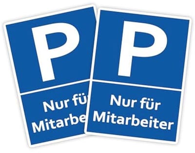 XXL Parkeerplaats Bord voor Medewerkers - 30 x 40 cm PVC met UV-bescherming
