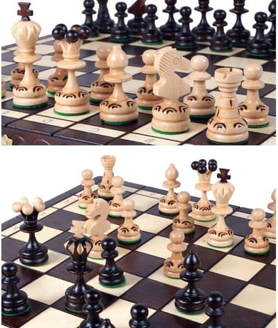 Schaakspel Hout - Schaakbord Set - Reizen en Ontspanning - Magnetisch en Opvouwbaar - 36 cm - Natuurlijk Hout