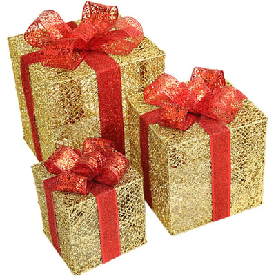 Kerstdoos Goud Stevig Multifunctioneel Uitstekende Afwerking Kerstdoos Ornamenten Voor Winkels