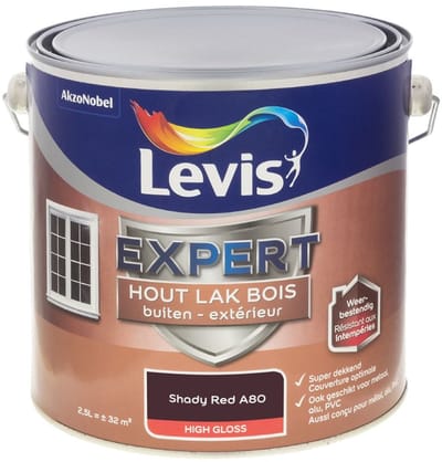 Levis - Expert Hout Lak Buiten High Gloss Mix - Shady Red A80 - Mengverf - 2,5 L