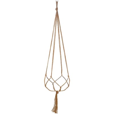 1 stuks Gevlochten Touw Hangmand Bloempot Stro Macramé Net Hanger Tuin Houder Handwerk Plant Balkon Decor Accessoires goud