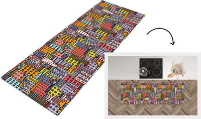 Keukenloper - Loper keuken - Huis - Regenboog - Patroon - 150x50 cm - Keukenloper vinyl