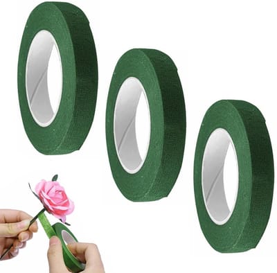 Bloementape - 3 Rol - Floral Tape - Florist Tape - Bloemendraad - Bloementape Groen Zelfklevende - Bloemistentape - Bloemenlint - Floral Tape Groen - Boeketaccessoires - Wikkeltape Voor Bloemisten - Voor Bloemstukken En Diy-Projecten - 12mm*30m Rol