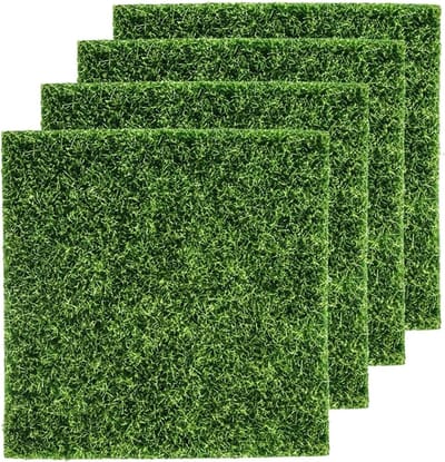Kunstgras Tegels - Nep Gras - Decoratie Binnen Buiten - Onderhoudsarm - 4 Stuks - Groen
