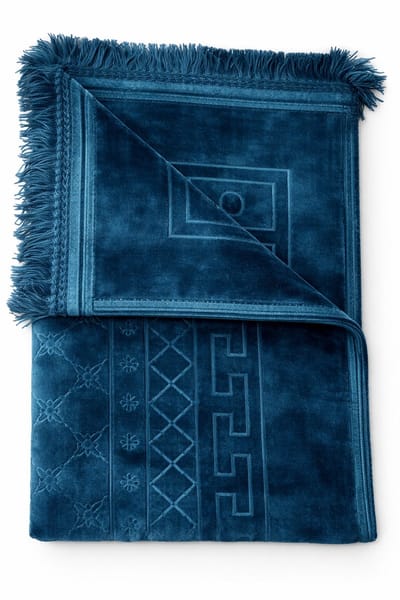 Gebedskleed - Donkerblauw - 120x80cm - Fluweel Zachte Islamitische Gebed Kleed - Seccade