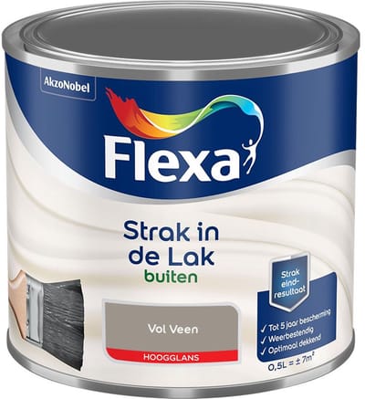 Flexa - Strak In De Lak Buitenlak Hoogglans - Vol Veen - Mengverf - 500 Ml
