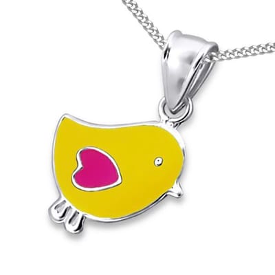 Princess Ketting Batel - 925 Zilver E-Coating - Vogel - 14x12mm - 38cm