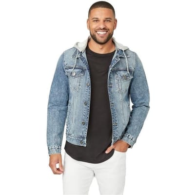 GUESS Vintage Amerikaanse Denim Jas met Afneembare Capuchon Heren jassen X2ON01D3DA0 M gray