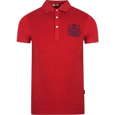 Aquascutum Aldis Crest Logo rood poloshirt op de borst
