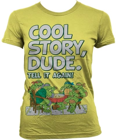 Teenage Mutant Ninja Turtles TMNT Cool Story Dude Girly T-shirt voor dames, geel