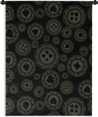 Wandkleed - Wanddoek - Casino - Poker - Chips - Patronen - 90x120 cm - Wandtapijt