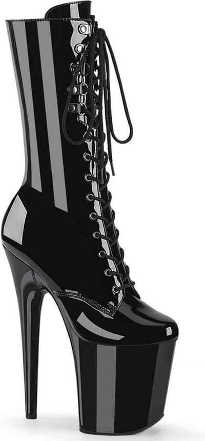 Pleaser - FLAMINGO-1054 Plateau Laarzen, Paaldans schoenen - US 5 - 35 Shoes - Zwart