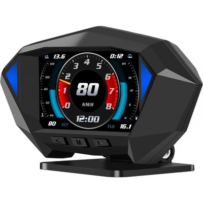 Smart Car Inclinometer Niveau Tilt Meter Digitale HUD GPS Snelheidsmeter OBD Snelheidsmeter Weergavesnelheid, zwart