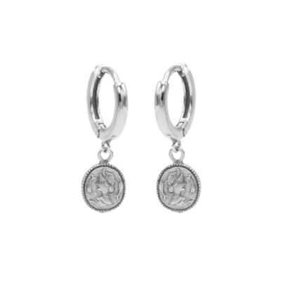 Karma hinged hoops symbool coin zilver M1967HIN