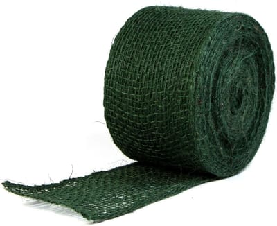 Jute Wrap Band - Decoratie Band - Winterbescherming Planten - Ademend Natuurlijk Materiaal - 10cm x 50m - Donker Groen