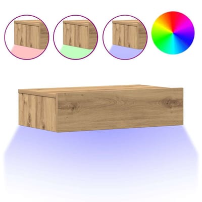 vidaXL - Nachtkastje - 60x35 - cm - bewerkt - hout - artisanaal - eikenkleur
