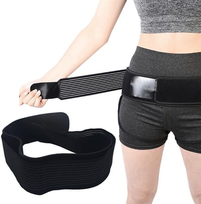 Bekkenband - Sacroiliacale gewrichtscorrector - Tailleband - Bekkenstabilisatieband - Bekkencorrector - Herstel na de bevalling - Heupbrace voor verlichting van lage rugpijn en ischias - Ademend - Zwart