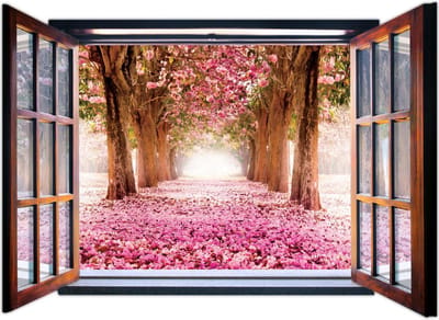 Flowers Pink Background Photo Wallcovering