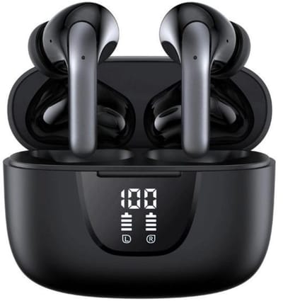 GELLDG Bluetooth-koptelefoon - Draadloze In-Ear Hoofdtelefoon - Speeltijd met LED-display, HiFi Stereo Geluid, IPX7 Waterdicht - Geschikt voor Sport en Dagelijks Gebruik - Kunststof