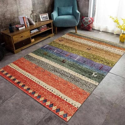 Marokkaanse Etnische Stijl Tapijt Woonkamer Koffietafel Tapijt Groot Gebied Slaapkamer Retro Boheemse Ondervloermat Vloermat Tapijt 40x60cm black